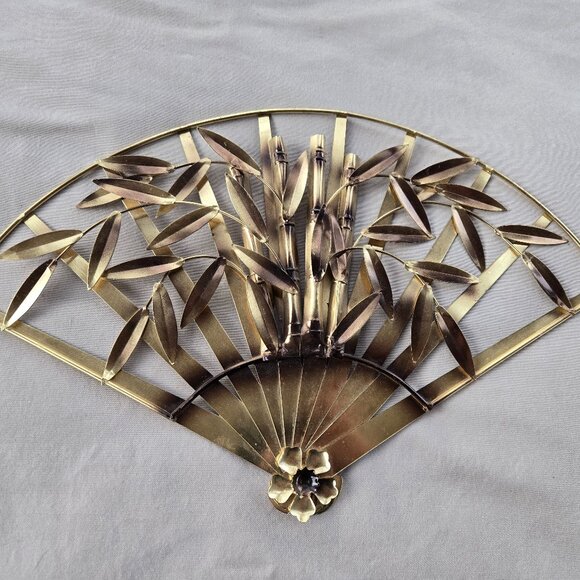 Asian Metal Fan for Wall Decor - Picture 2 of 5